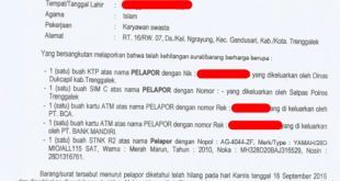 Surat Kehilangan dari Kepolisian