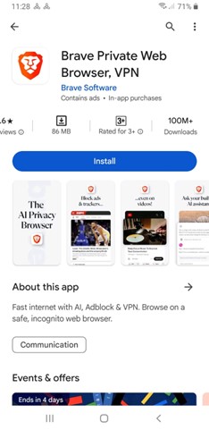 Brave Private Web Browser VPN